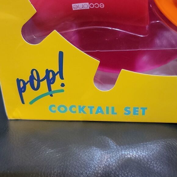 POP Cocktail Set Silicone Pool & Outdoor Safe Unbreakable Barware Gift Party NEW - Picture 3 of 7